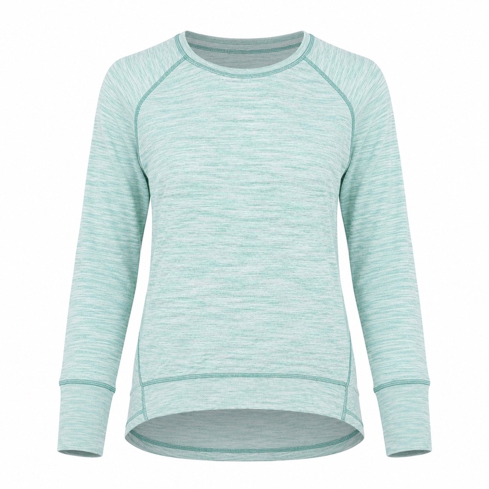 Champion Elite Womens Mint Green Space Dye Long Sleeve Pullover Top Large casual